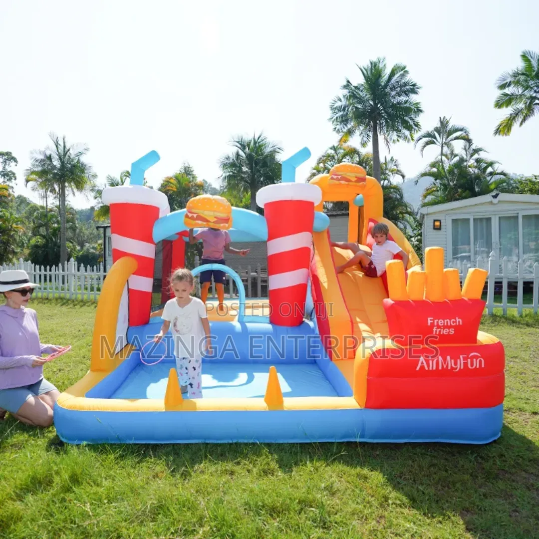 Airmyfun Inflatable Jumping Bouncing Castle WTH Slide Splash Pool
