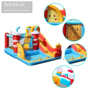 Airmyfun Inflatable Jumping Bouncing Castle WTH Slide Splash Pool