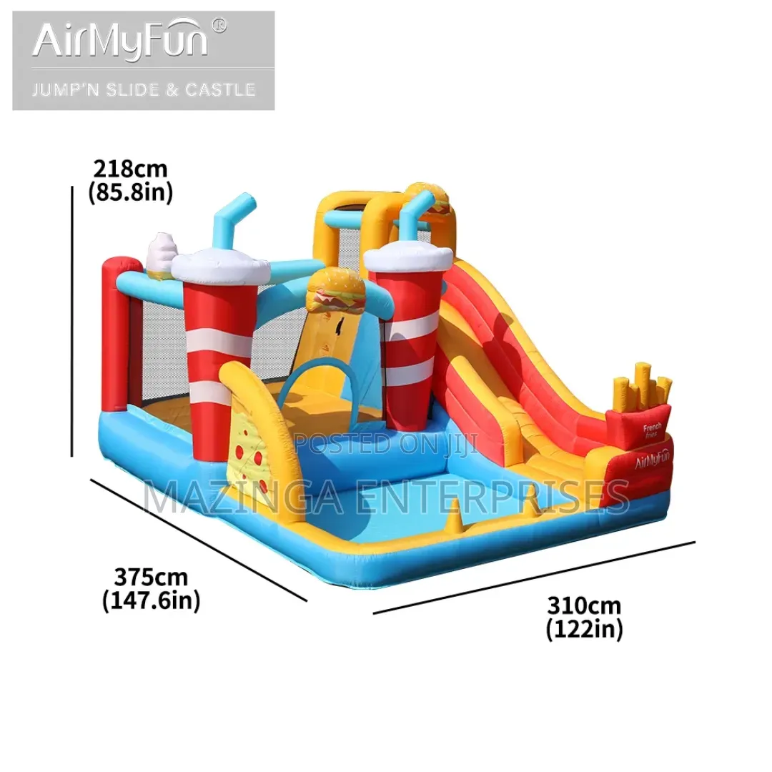 Airmyfun Inflatable Jumping Bouncing Castle WTH Slide Splash Pool