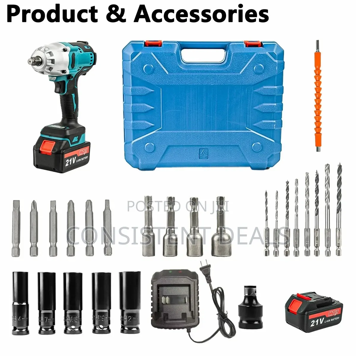 800nm High Torque Electric Impact Wrench 1/2" Cordless Wrench
