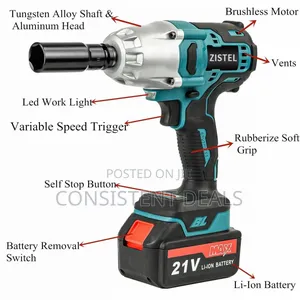 800nm High Torque Electric Impact Wrench 1/2" Cordless Wrench