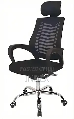Genuine Office Chair Mesh With Headrest-Black