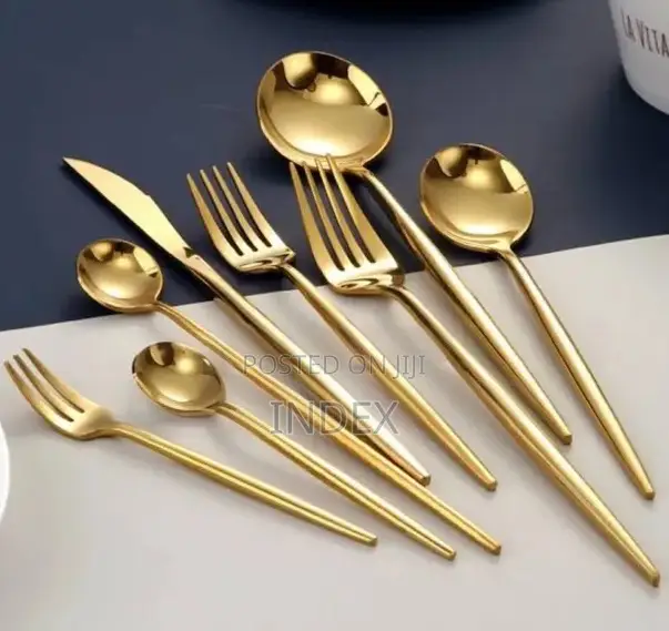 24 Piece Set Gold Stainless Steel Cutlery Set