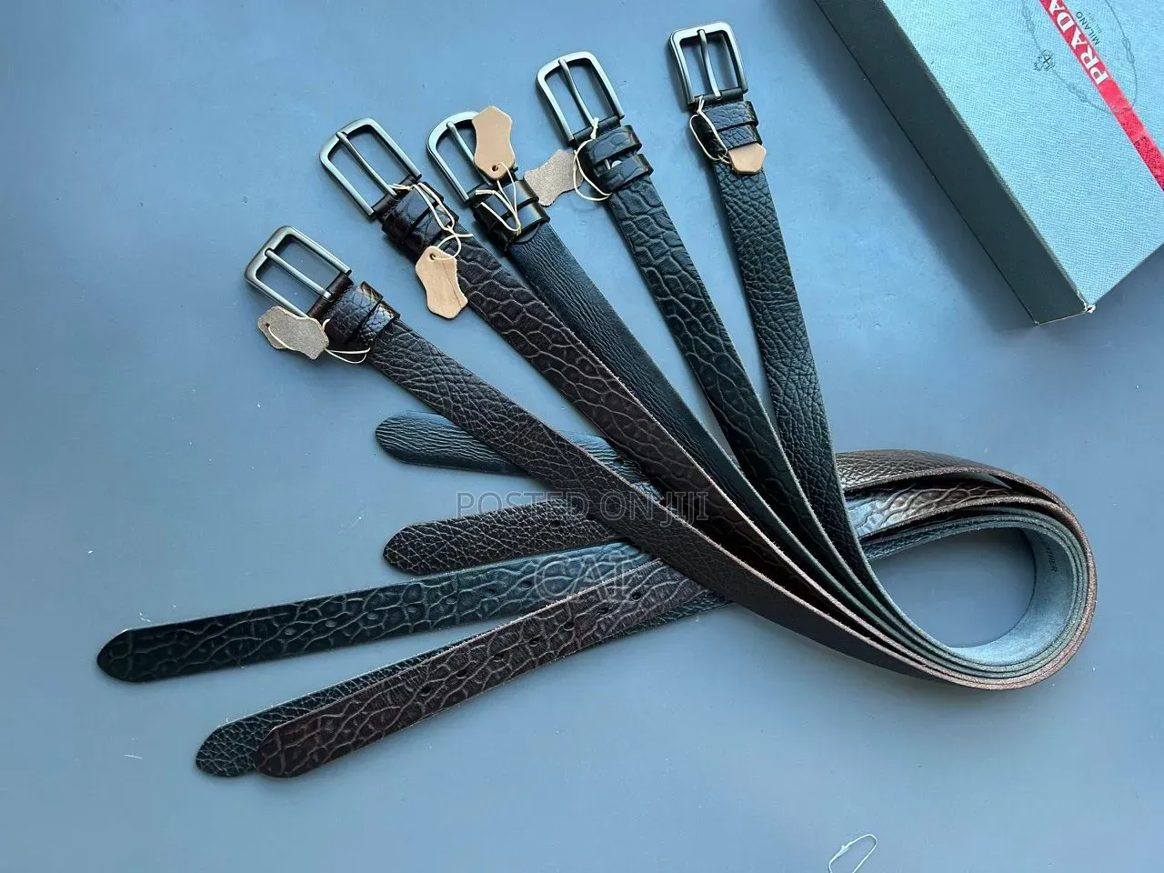 Men's Textured Leather Belts