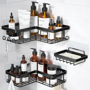 Adhesive Shower Caddy With Soap Holder Rustproof Stainless Steel