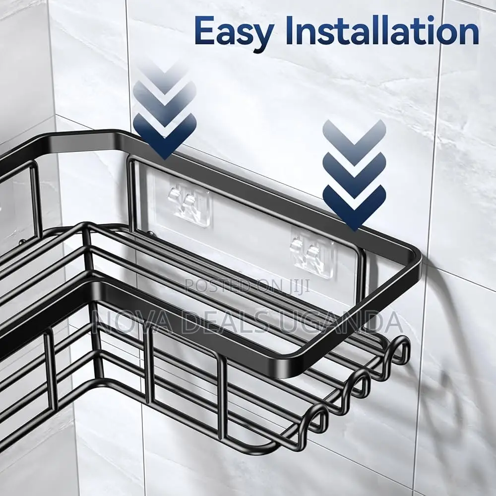 Adhesive Shower Caddy With Soap Holder Rustproof Stainless Steel