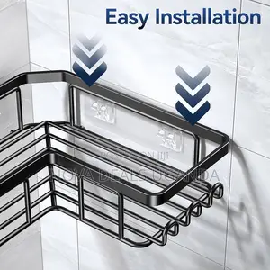 Adhesive Shower Caddy With Soap Holder Rustproof Stainless Steel