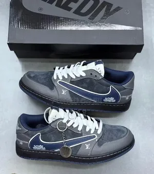 Customized Louis Vuitton X Travis Scott X Nike Air Jordan 1 Low Shoes.