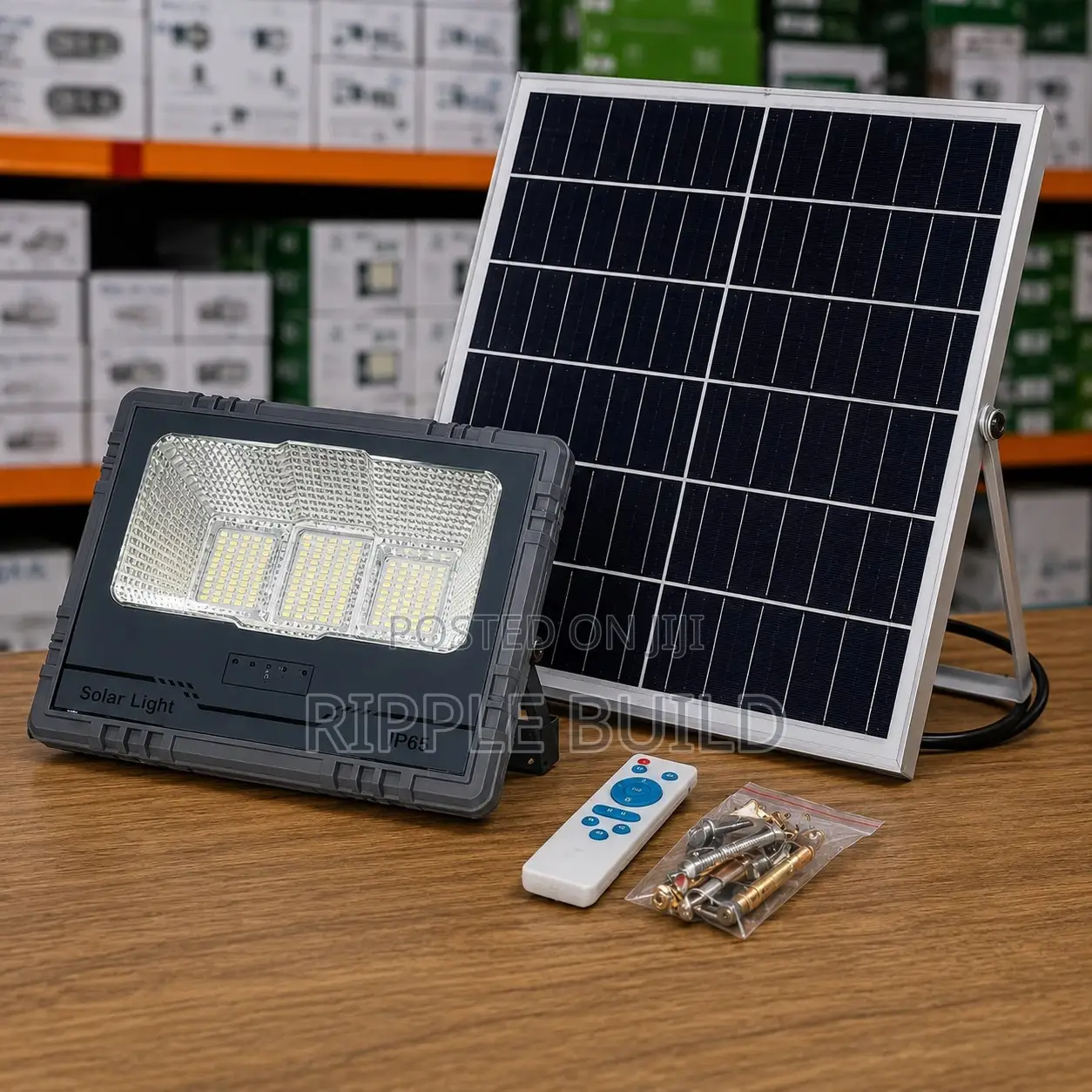 200w Solar Flood Light With 6v Panel Remote Control Lithium Battery