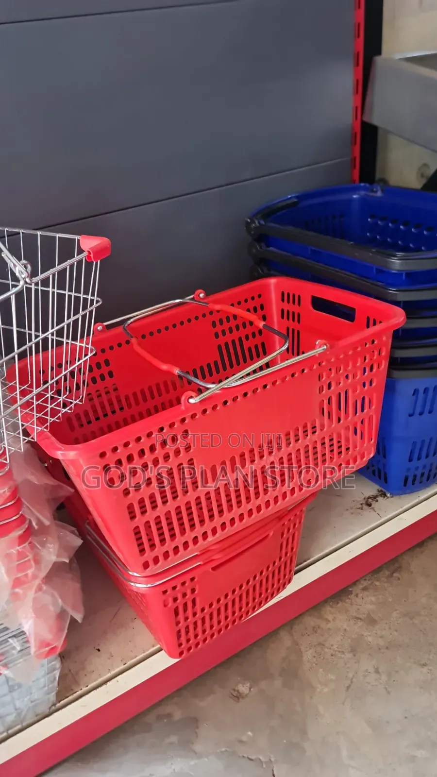 Red Plastic Supermarket Shopping Baskets Plastic Shopping Baskets
