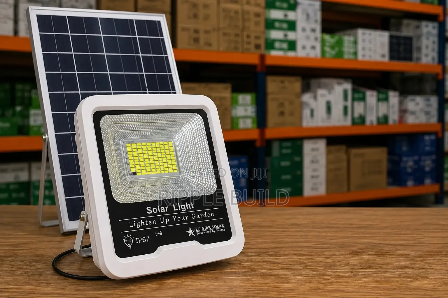 200w Solar Security Flood Light With Lithium Battery Remote Kampala