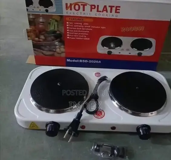 Portable Double Burner Electric Hot Plate,