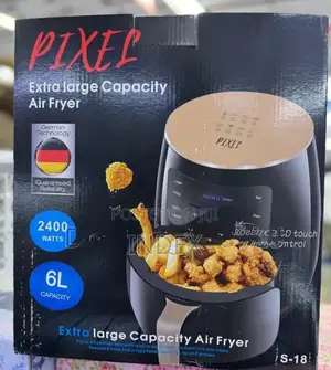 Pixel 6-Liter Healthy Oil-Free Air Fryer With a Black Finish.