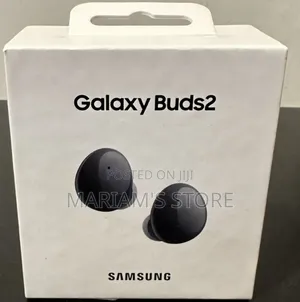 Samsung Galaxy Buds2 Wireless Noise-Canceling Earbuds in Graphite.]