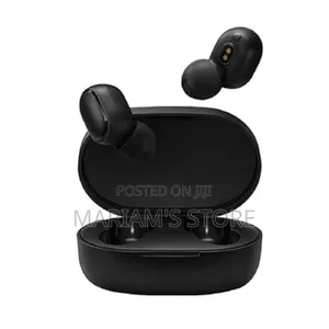 Black Wireless Earbuds Basic With Their Magnetic Charging Case. ]