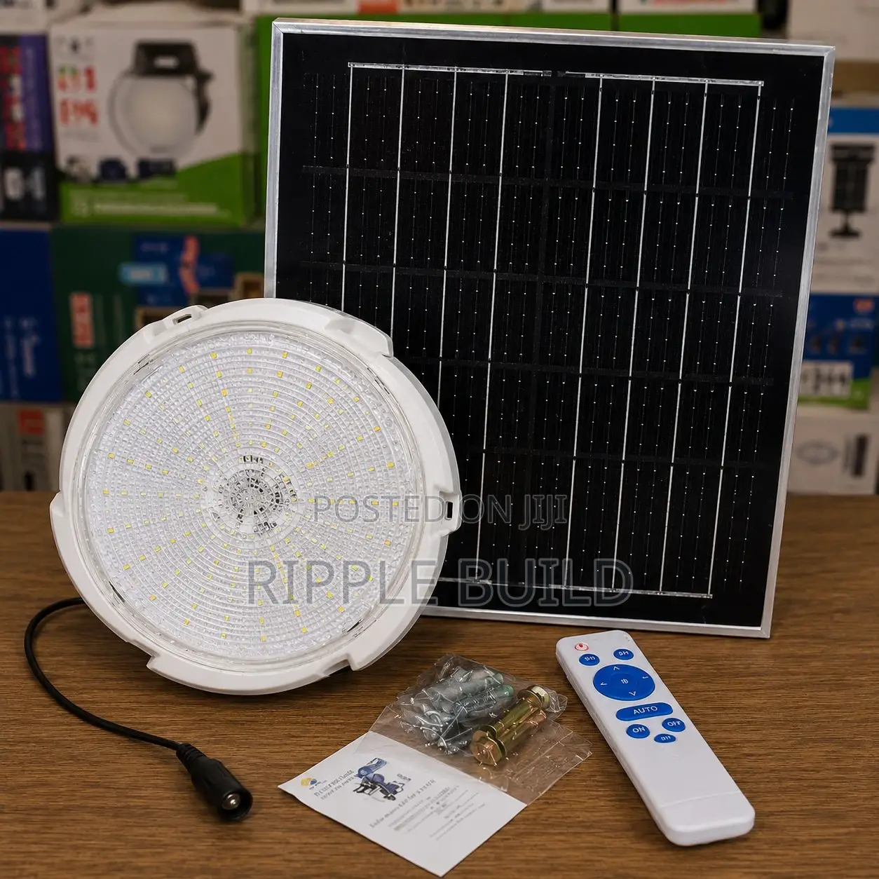 300w Indoor Solar Ceiling Light With Panel Remote Control Kampala