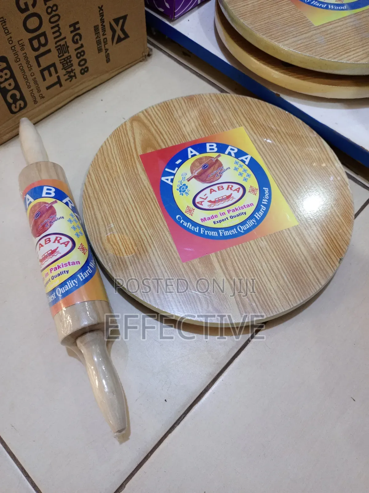 Wooden Chapati Rolling Board And Pin Set.