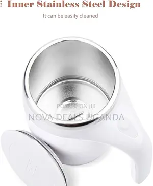 380ml Self Stirring Mug With Lid Stainless Steel Stirring Coffee Cup