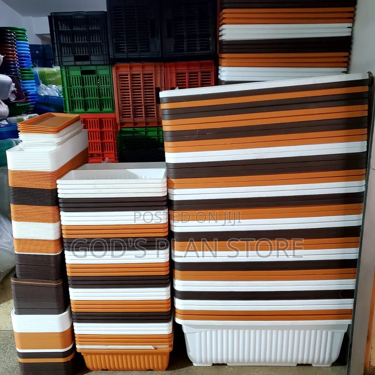 Bonic Rectangular Plastic Flower Pots Plastic Flower Pots