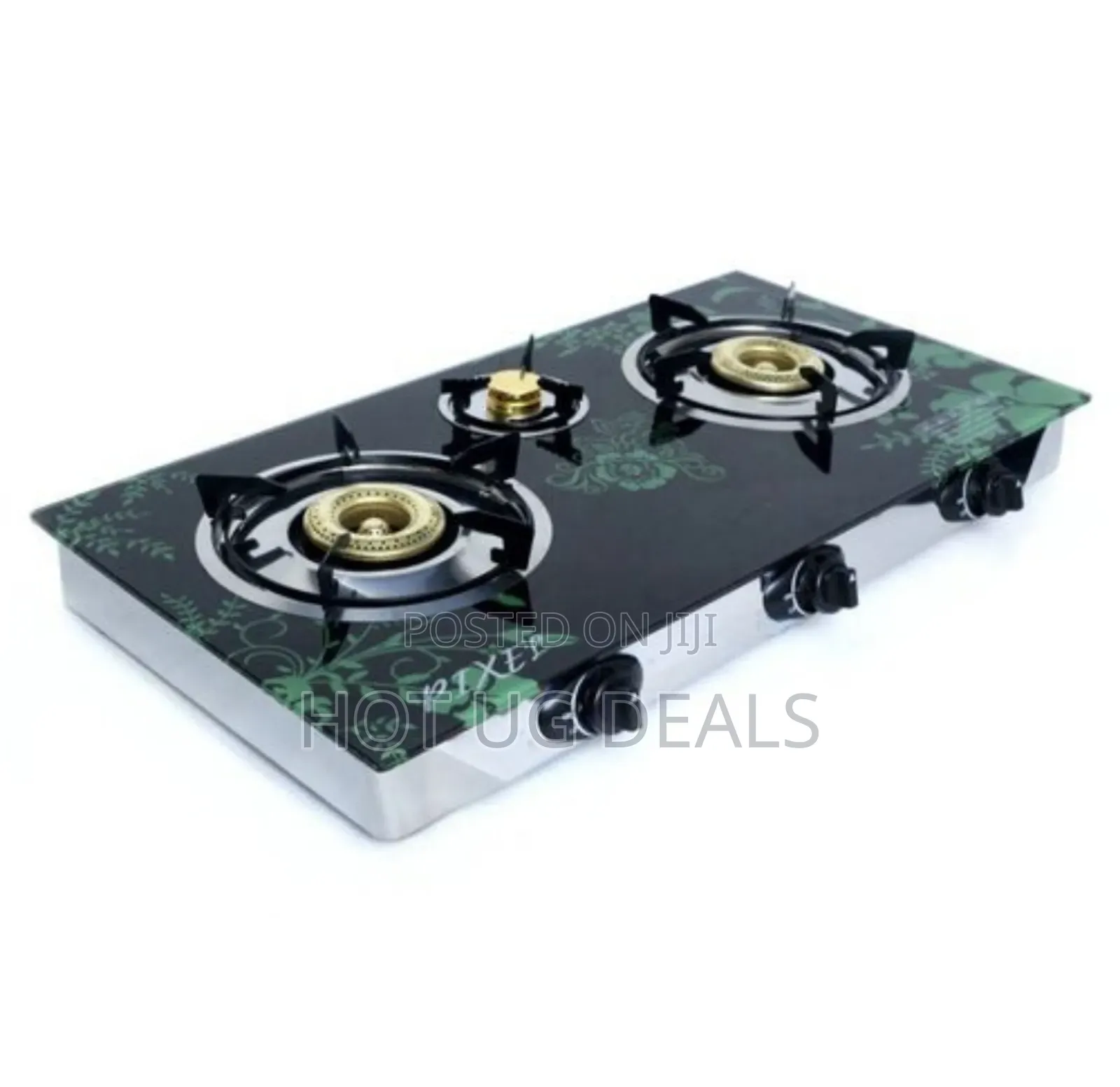 3 Burner Tempered Glass Gas Stove With Automatic Ignition -Multicolor