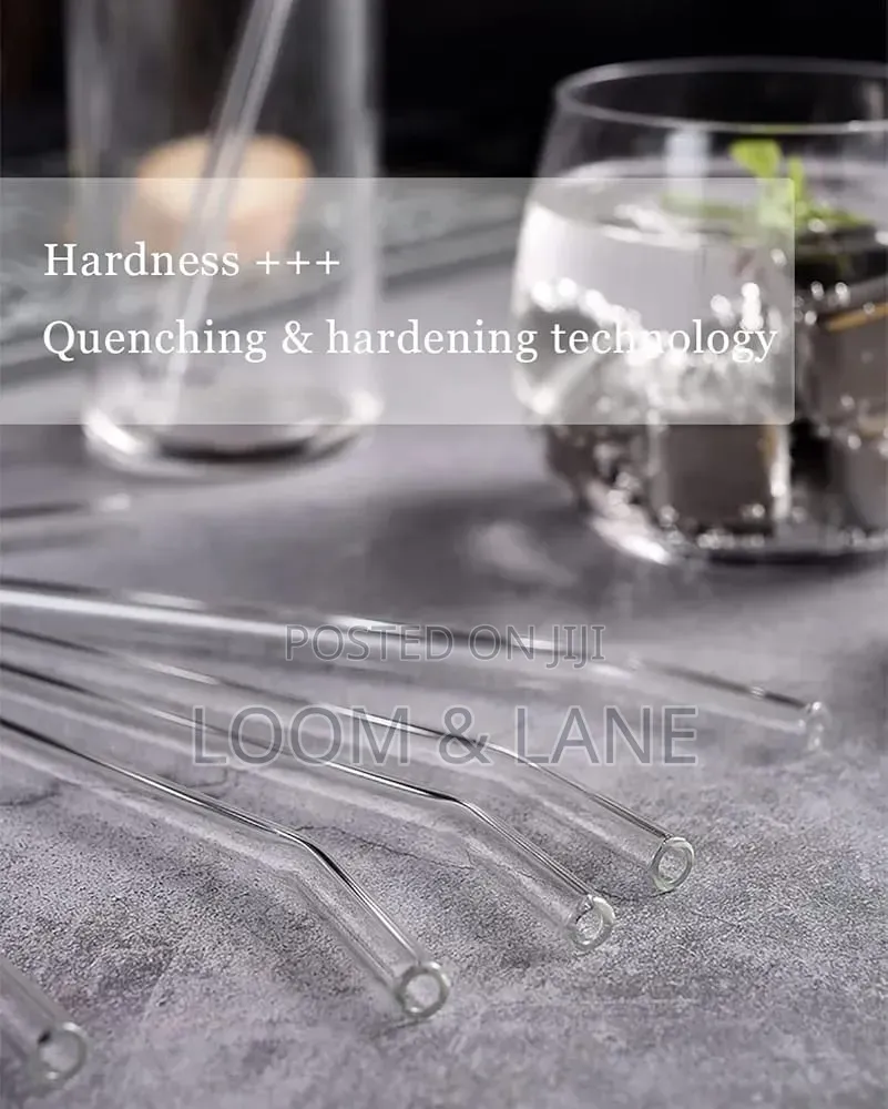 Reusable Bent Glass Drinking Straws