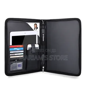 Professional Business Portfolio Organizer Made Of Black Pu Leather