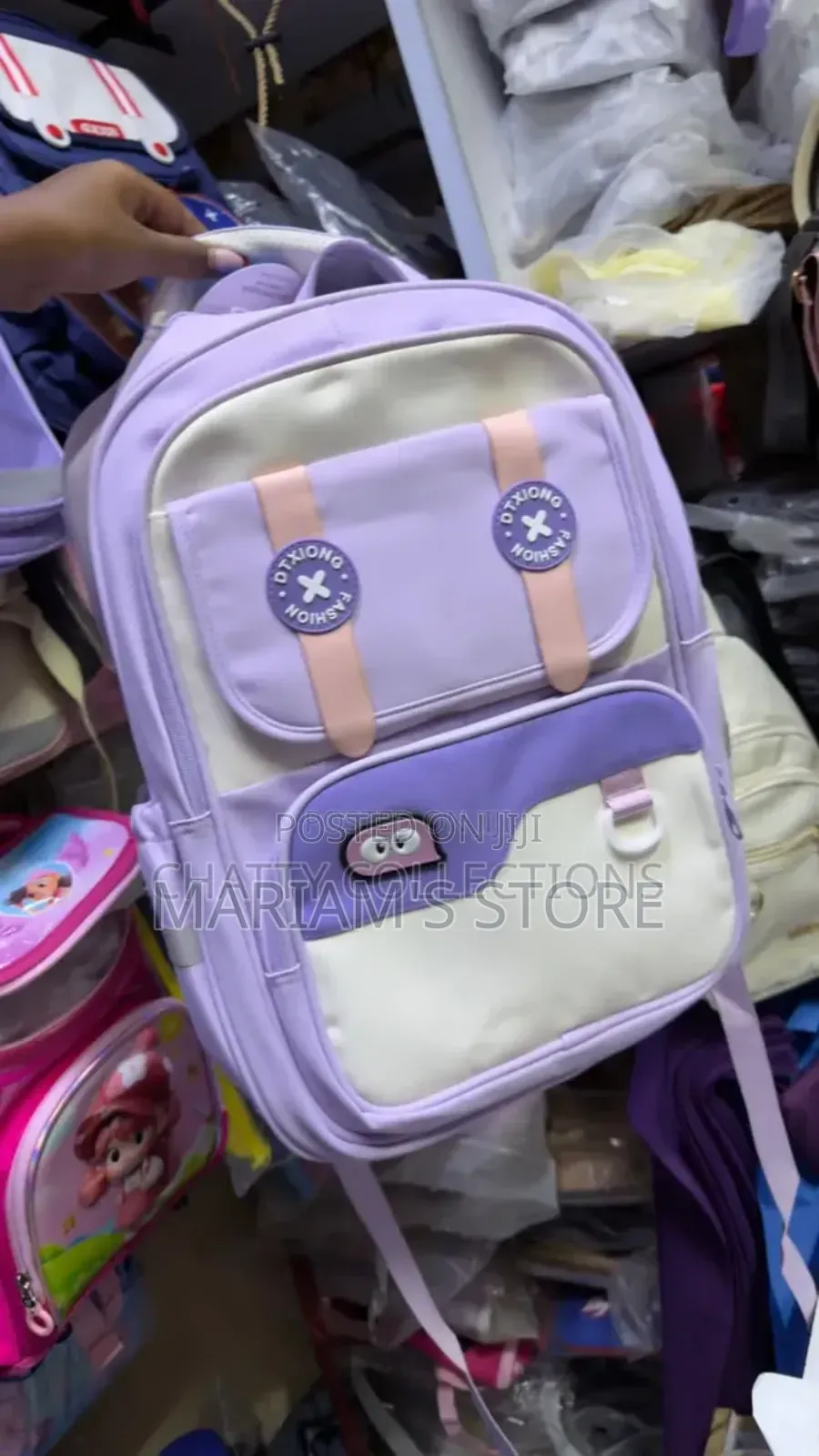Lavender and Teal Momolly School Backpack