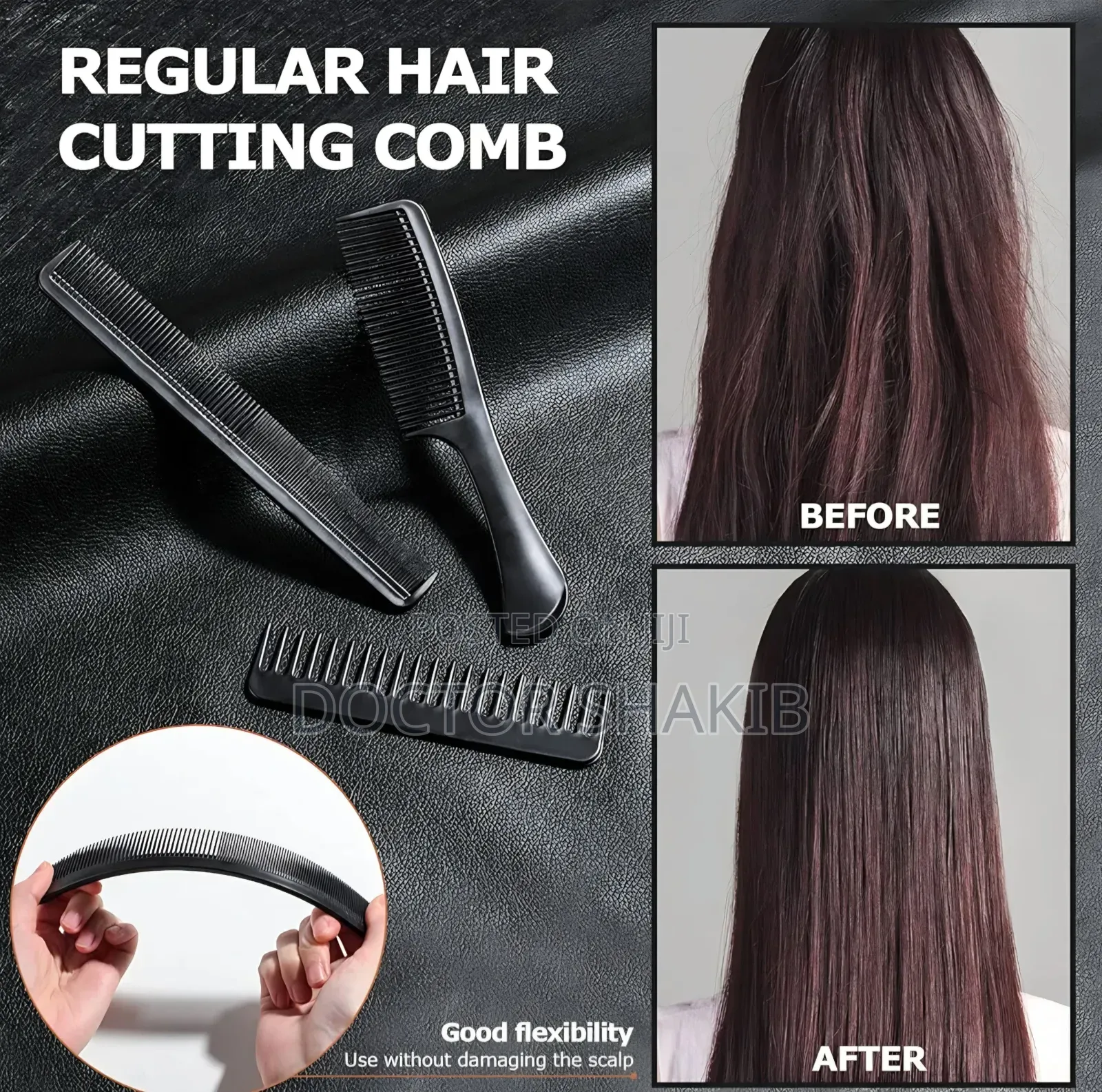 10-Piece Professional Black Hair Styling Comb Set