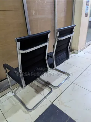 Soft Leather Visitors Simple Office Chairs 2pcs