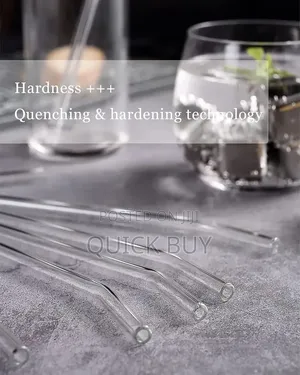 New Reusable Bent Glass Drinking Straws