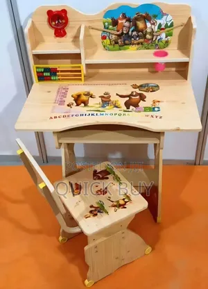Wooden Ergonomic Children's Study Desk And Chair Set