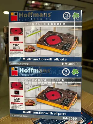 Hoffmans Infrared Single Hot Plate Cooker With Timer - Gold, Black