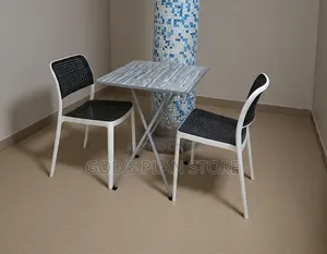Outdoor/Indoor Stackable Dining Plastic Chairs and Table Set