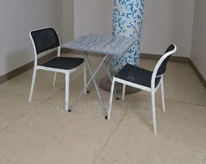 Outdoor/Indoor Stackable Dining Plastic Chairs and Table Set
