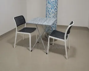 Outdoor/Indoor Stackable Dining Plastic Chairs and Table Set