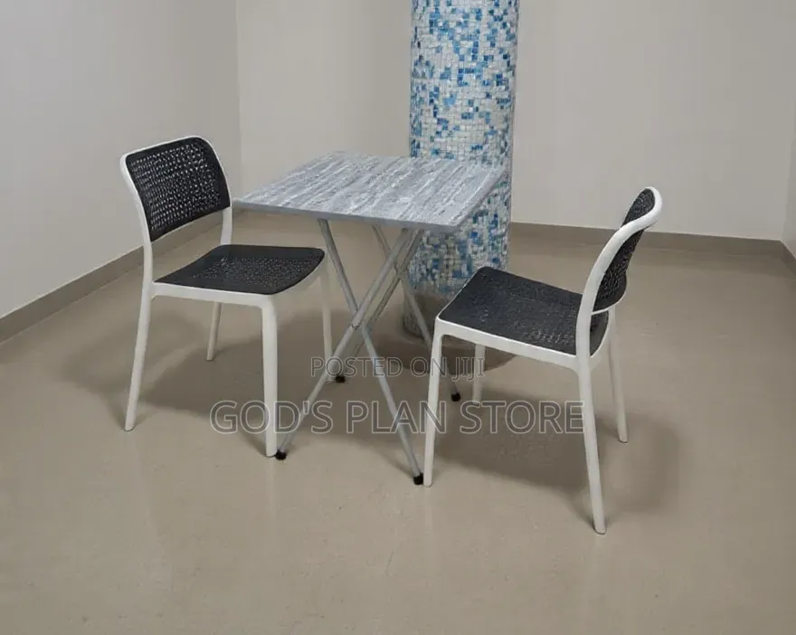 Outdoor/Indoor Stackable Dining Plastic Chairs and Table Set