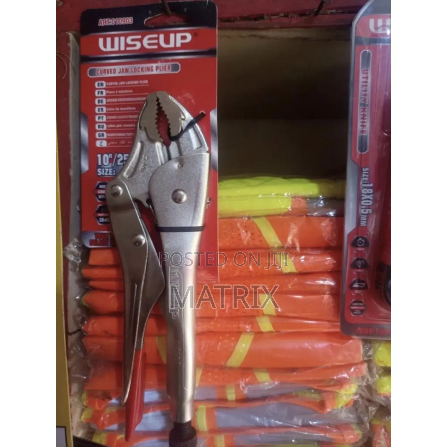 Wiseup 10-Inch Curved Jaw Locking Plier.