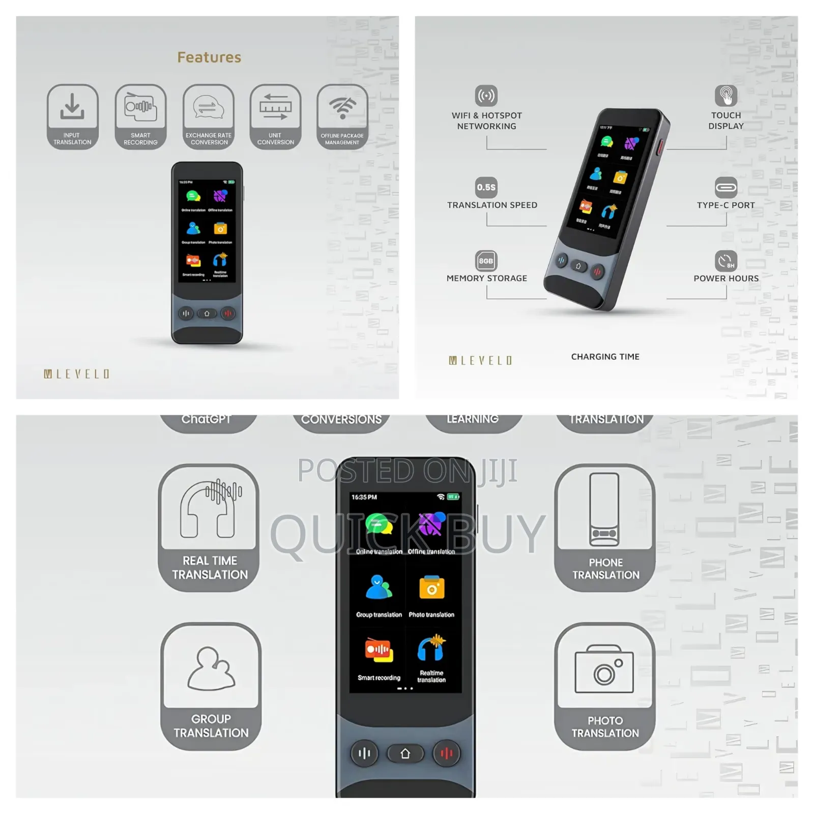 Levelo Fluentlink Offline Online Voice Translators