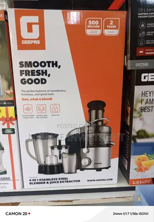 Geepas 4-in-1 Stainless Steel Blender Juice Extractor Model Gsb44016