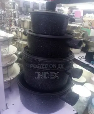Granite-Coated Die-Cast Non-Stick Cookware Pot Set.