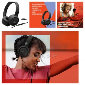 JBL Tune 520c Wired on-Ear Headphones in Black.