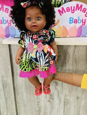 Afro Baby Girl Doll Clothes Set 11.8 Inch African Silicone Dolls
