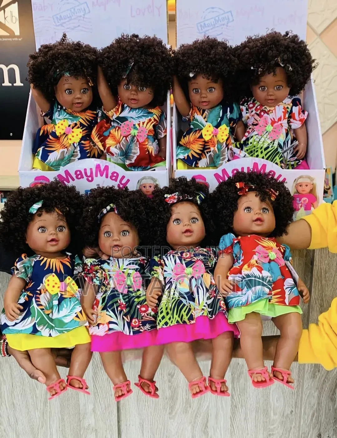 Afro Baby Girl Doll Clothes Set 11.8 Inch African Silicone Dolls