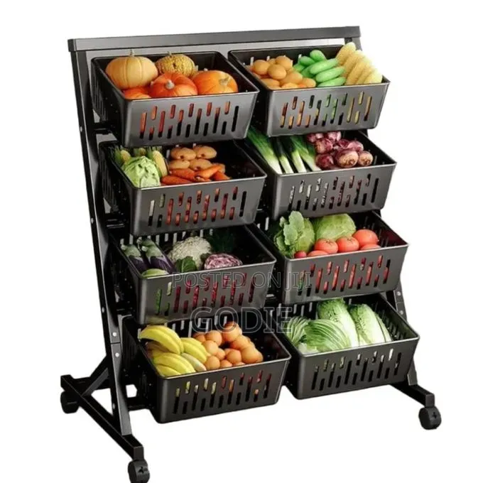 4-Tier Multifunctional Black Storage Rack