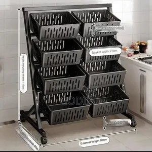 4-Tier Multifunctional Black Storage Rack