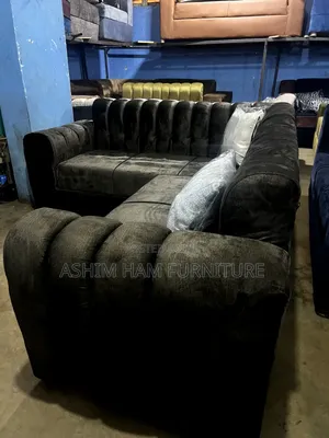 Black Solid L- Sofas