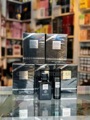 Black Leather Eau De Parfum Gift Set for Men by Fragrance World,