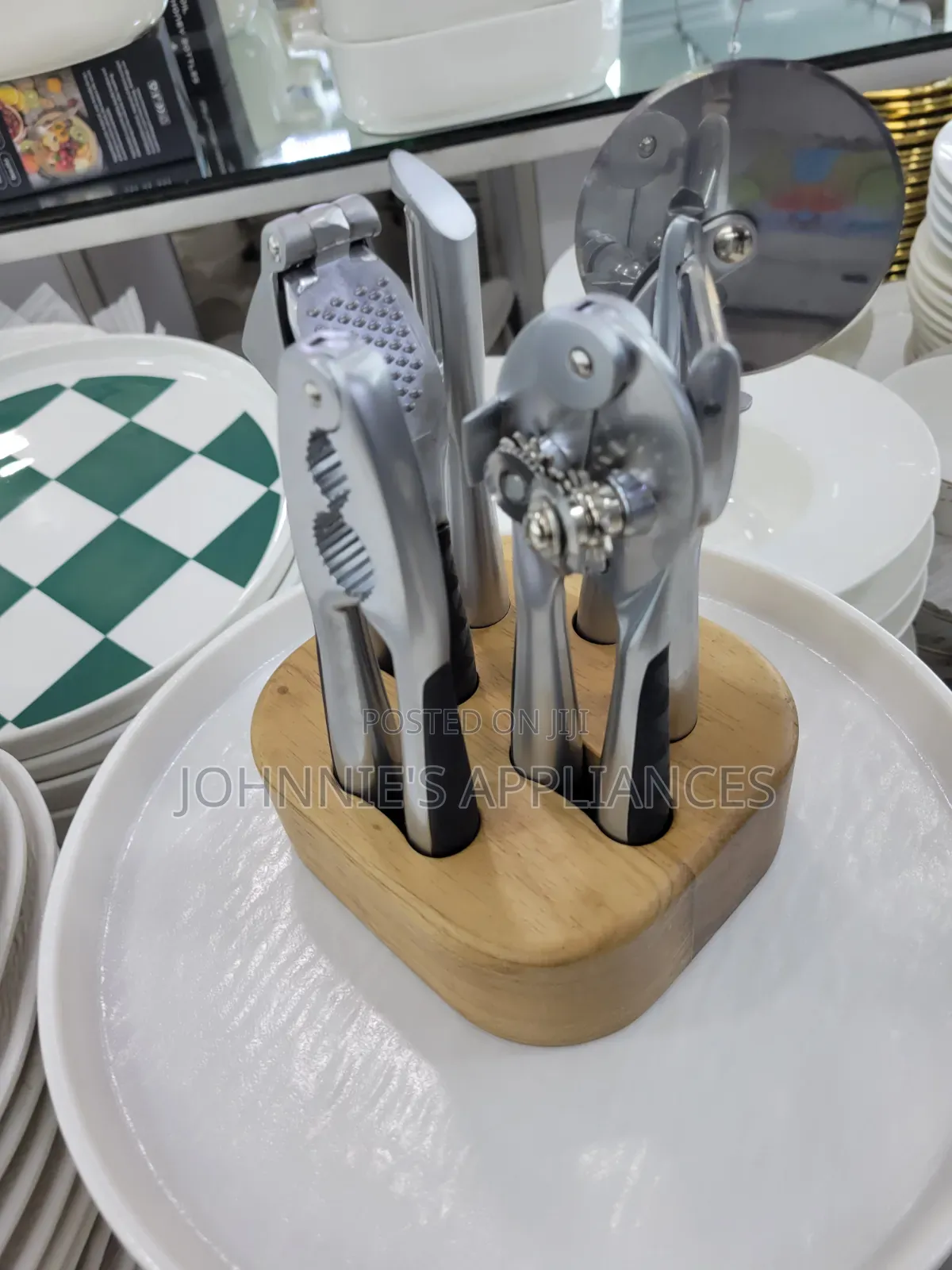 6 -Piece Stainless Steel Kitchen Tool With Bambo Holder