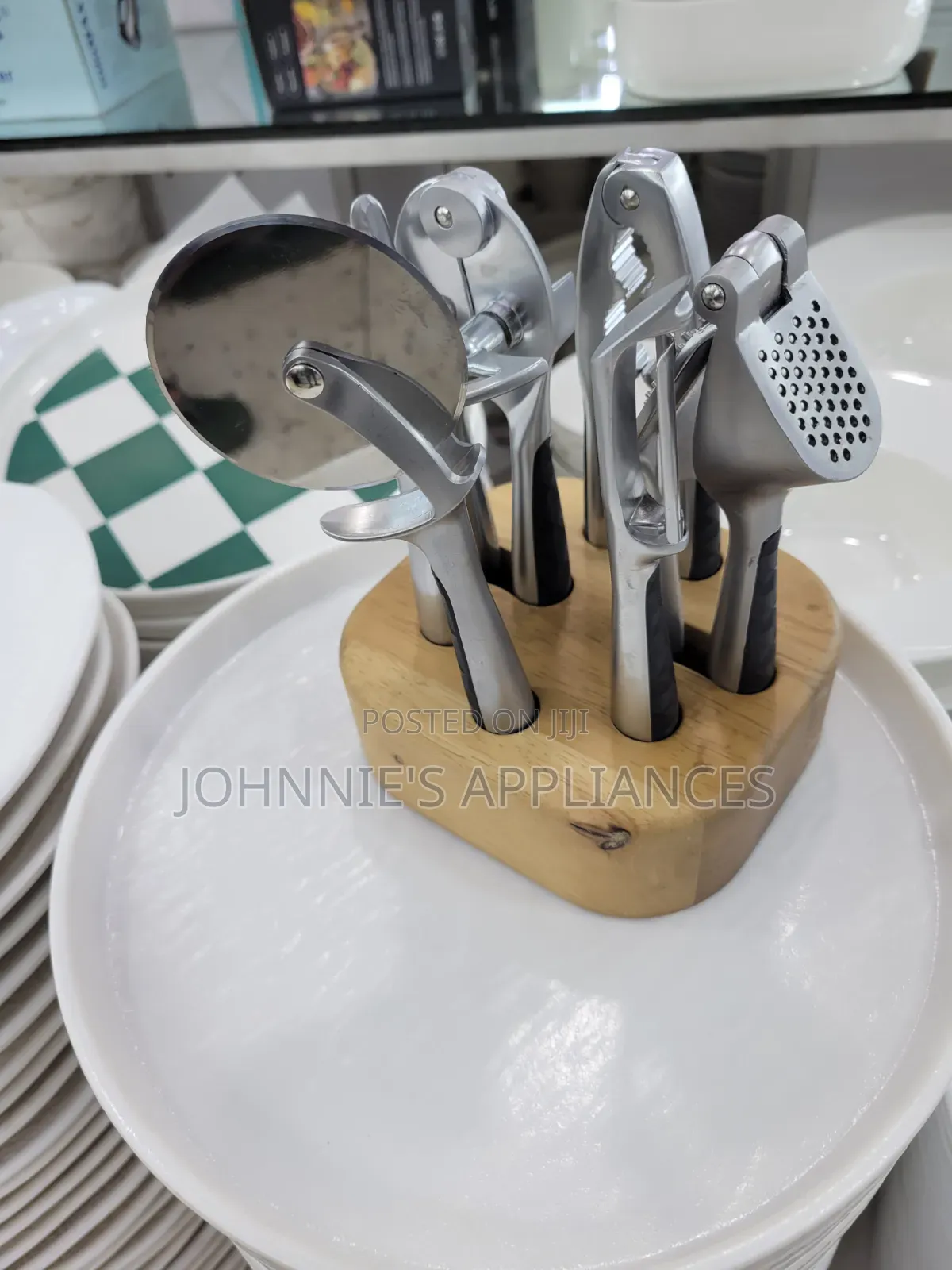 6 -Piece Stainless Steel Kitchen Tool With Bambo Holder
