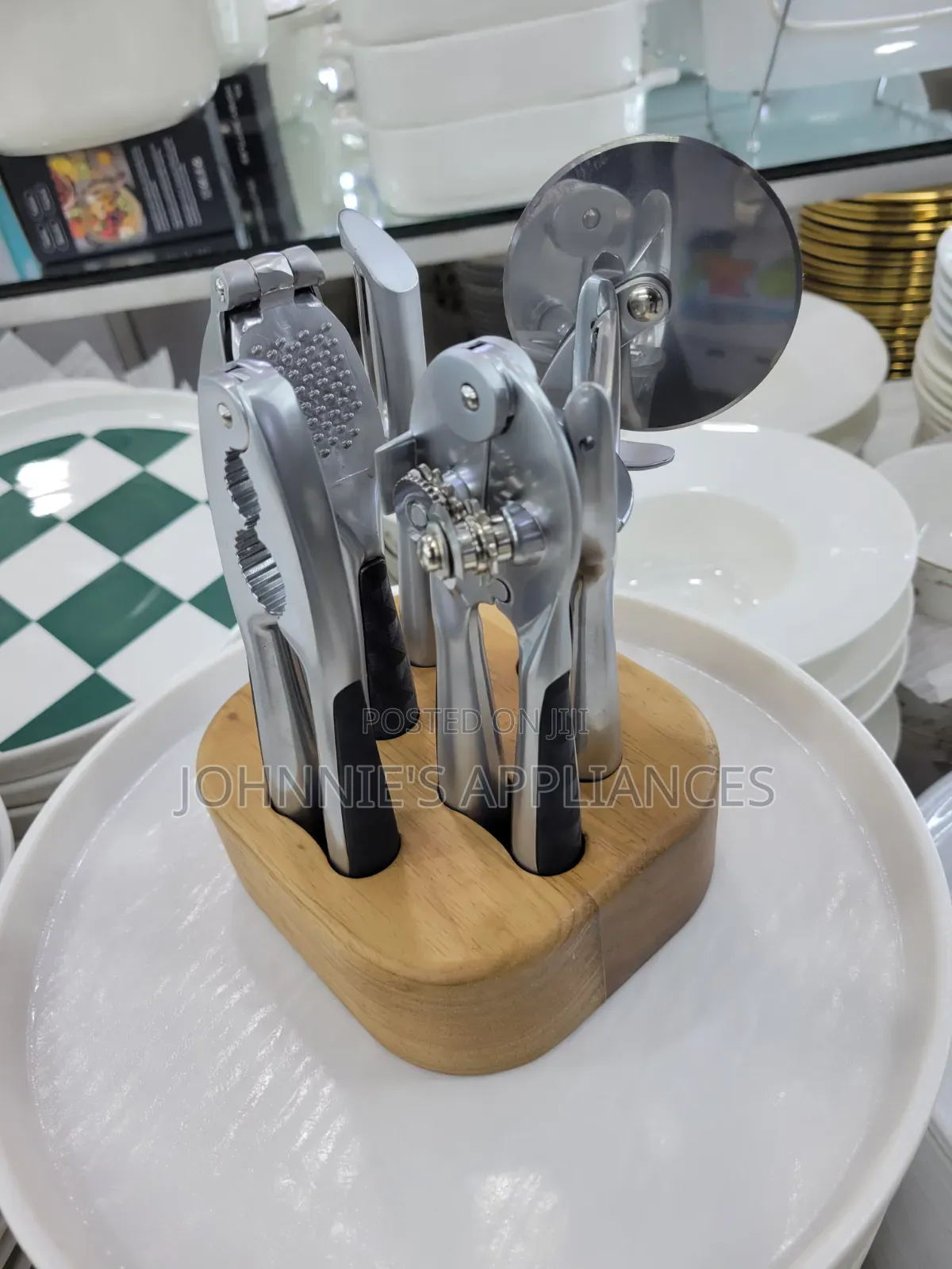 6 -Piece Stainless Steel Kitchen Tool With Bambo Holder
